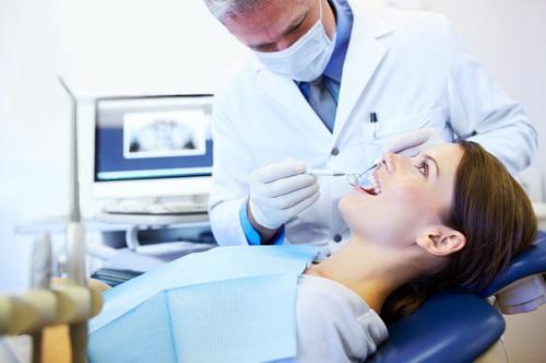 woman receiving dental work