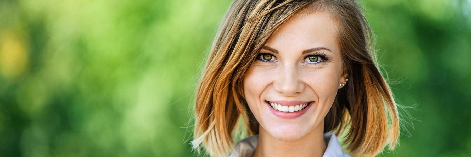 winston-salem woman smiling after dental cleaning