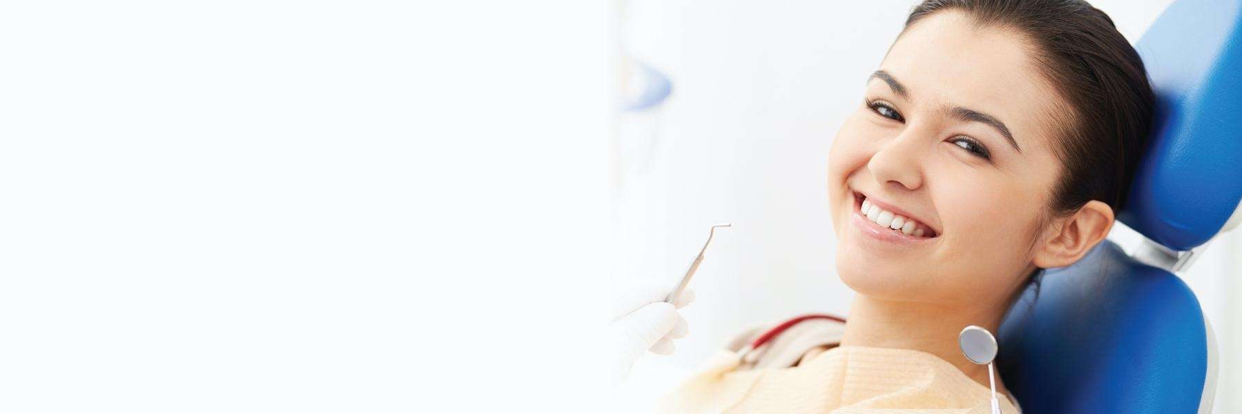 Woman in dental chair