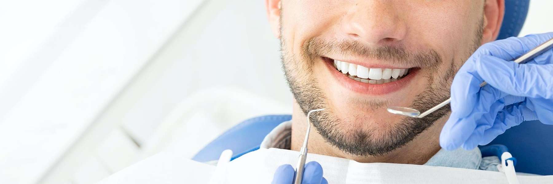 Man getting ready for dental checkup in Winston-Salem, NC